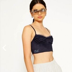 Boys Lie | Navy Suede Bustier Tank